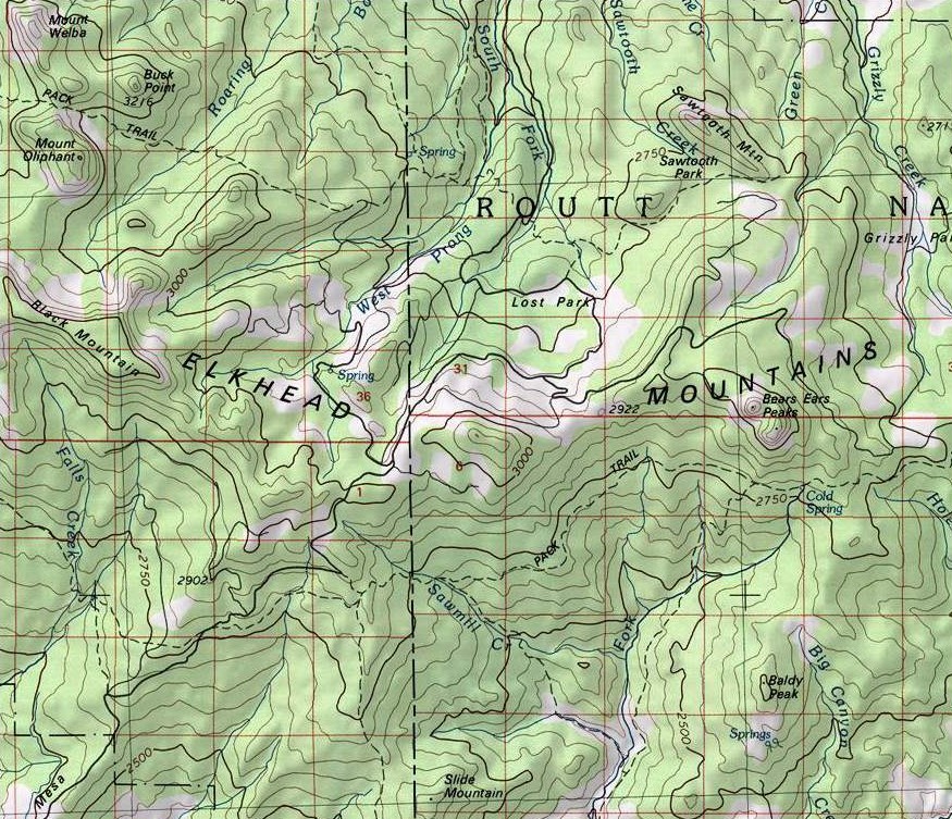 Elkhead Mountains Map