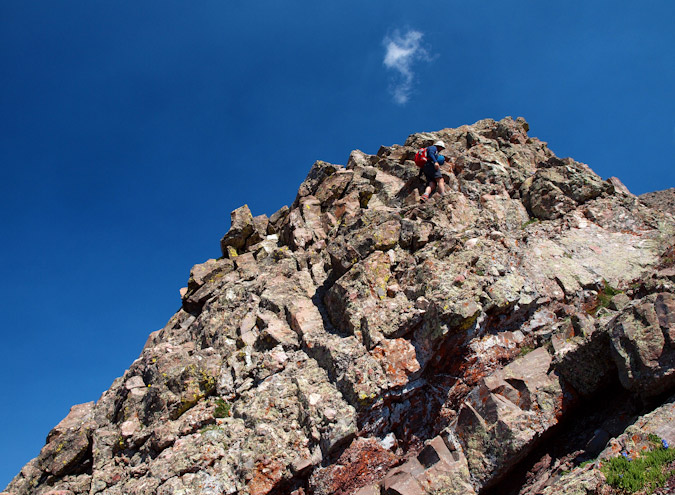 Matt downclimbing Mount Adams
