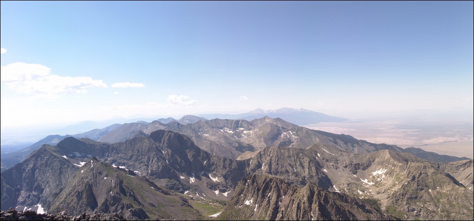 Blanca, Little Bear and Ellingwood Point from Crestone Needle