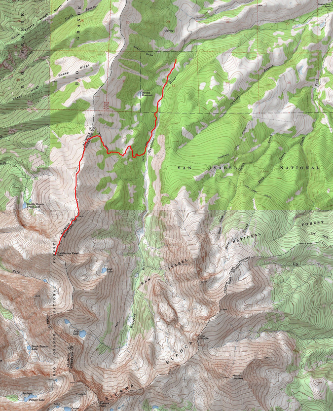 California Peak Route Map