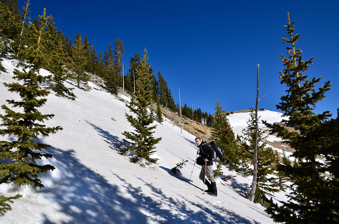 Snowfield on California Peak's trail