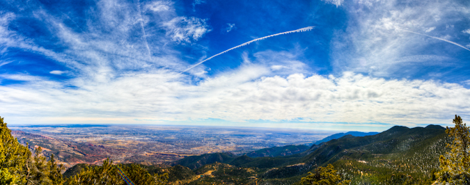 View from Cameron Cone of Colorado Springs