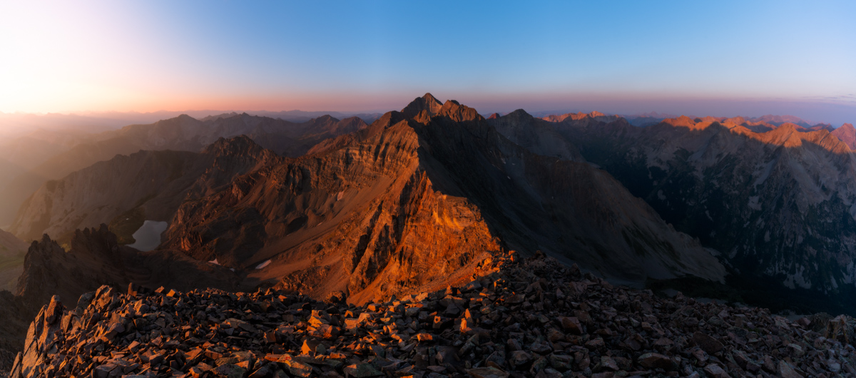 Elk Mountains at sunrise panorama