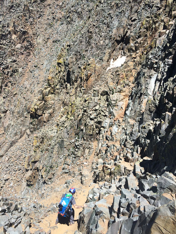 climbing Wilson Peak