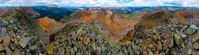 Vermillion Peak summit panorama