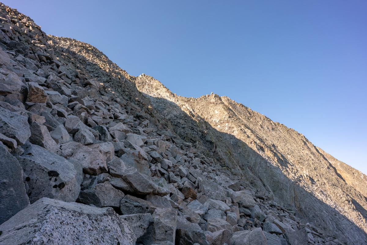 Boulder field below North Apostle