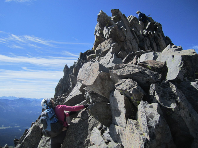 Alli moves towards the summit of Mt. Wilson