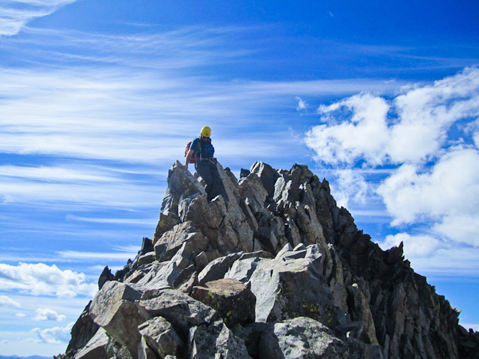 Matt downclimbing Mt. Wilson