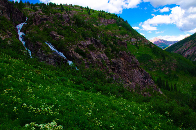Waterfalls and the Maroon Bells