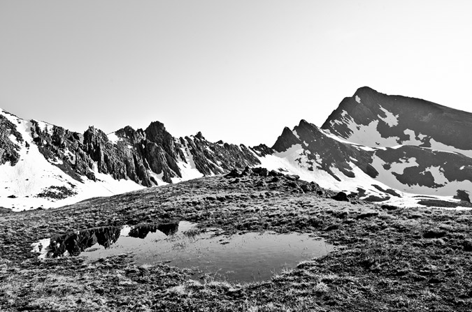 Matterhorn Reflection Black and White