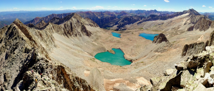 K2 and Capitol Peak are both seen in this wide panoramic