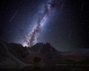 The Perseid Meteor Shower over Cathedral Peak