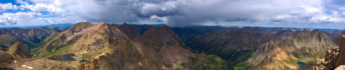 Chicago Basin weather moving in, as seen from Sunlight Peak