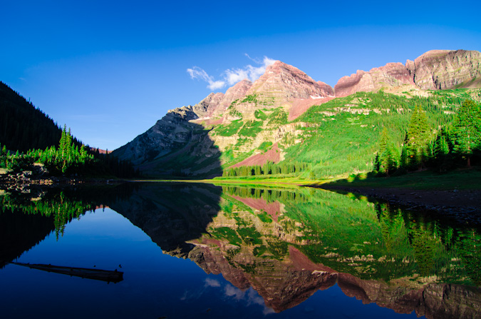 Maroon Bells from Crater Lake