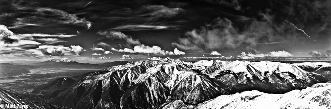 Looking South from Mount Princeton Black and White