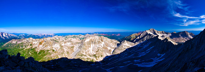 Panoramic of Capitol Peak and Siberia Peak from Snowmass Mountain