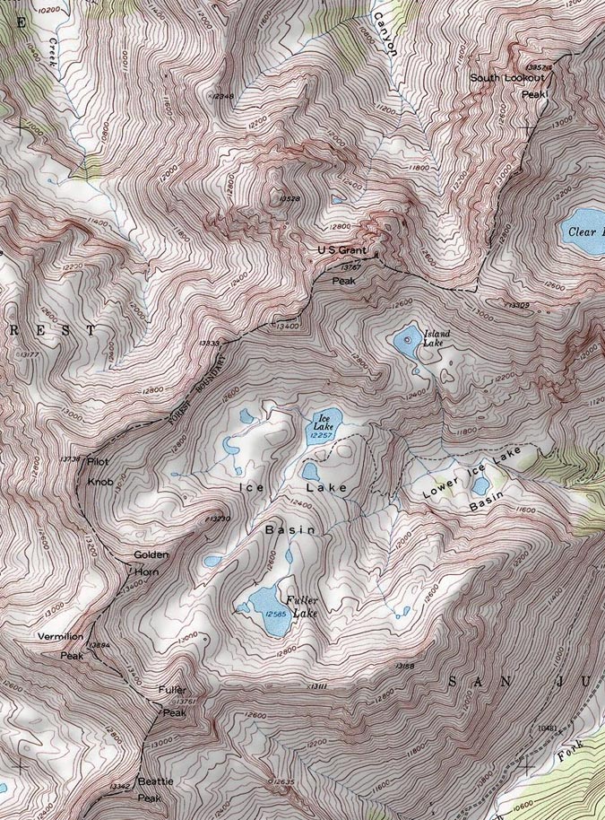 Ice Lake Basin Map
