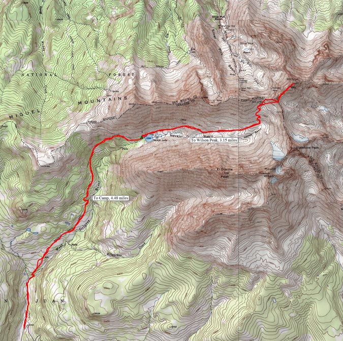 Wilson Peak Route Map
